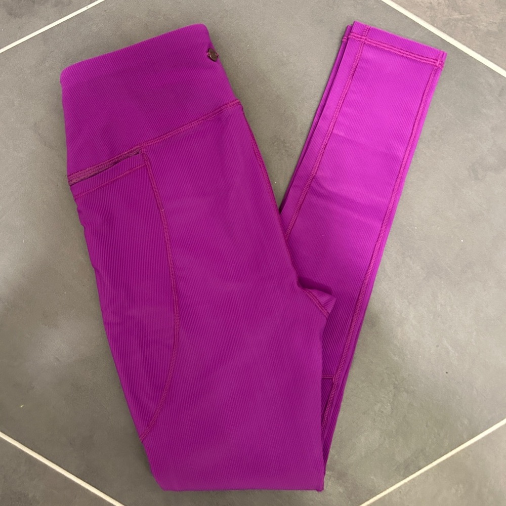 CALIA Purple Ribbed Leggings